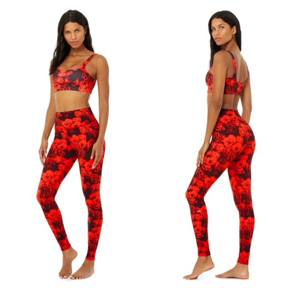 ALO Yoga High-Waist Airbrush Leggings - Roses Are Red XS
